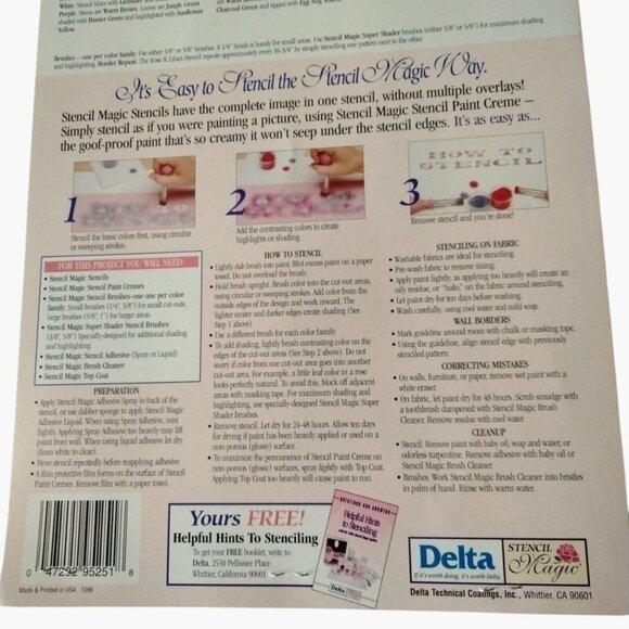 Delta Stencil Magic Rose Lilac  Walls Furniture Craft - Picture 5 of 6